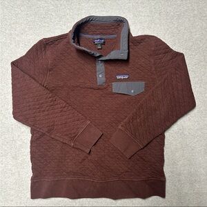 Patagonia Quilted Snap Pullover Maroon Womens Medium